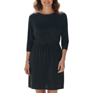 Ann Taylor Extra Fine Merino Wool Charcoal Gray Dolman Sleeve Sweater Dress